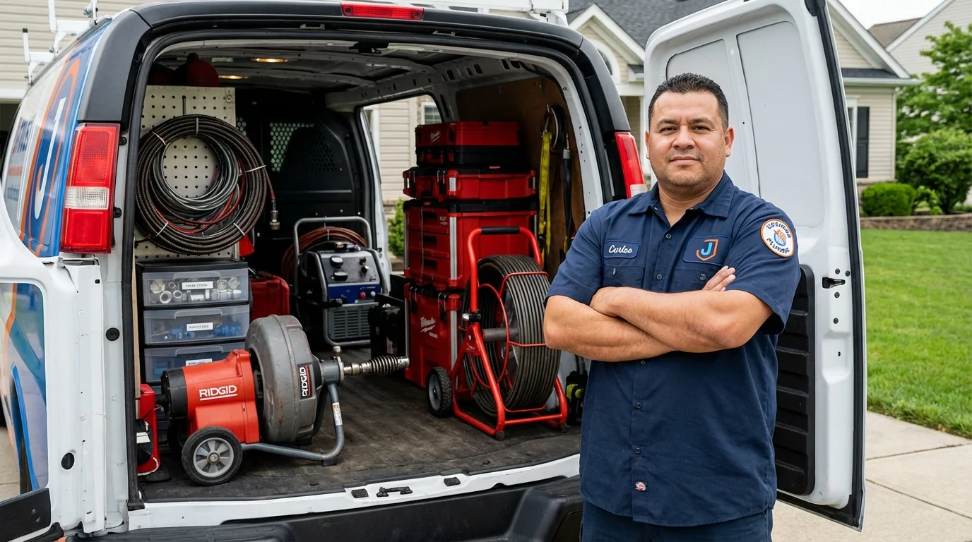 Professional drain cleaning equipment and Johns Plumbing LLC plumber in Rison