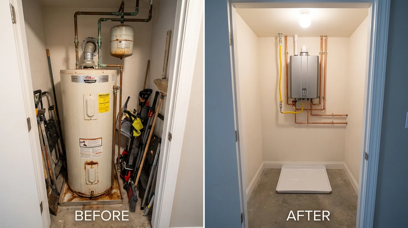 Tank water heater versus wall-mounted tankless unit comparison for Rison, AR homeowners