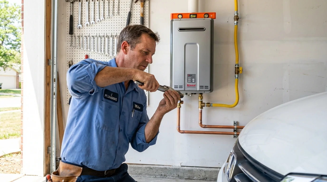 Tankless water heater installation by a Johns Plumbing LLC plumber in Rison